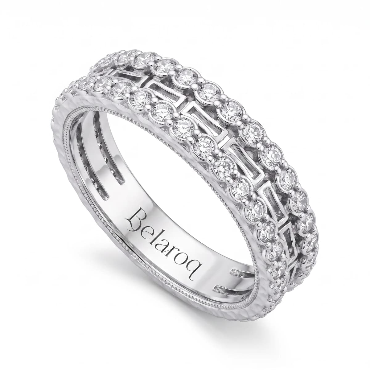 Belaroq Orielle Glint Lattice White Gold Lab Diamond Ring