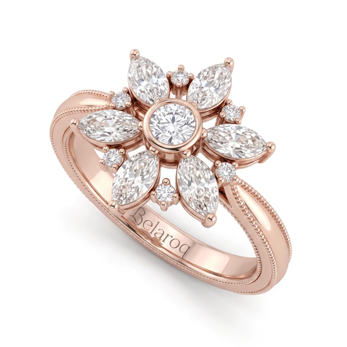 Belaroq Vesper Cove Couture Rose Gold Lab Diamond Ring