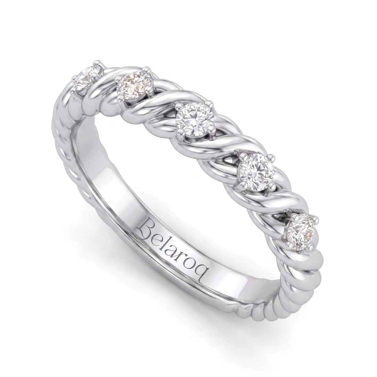 Belaroq Esmere Wave Noir White Gold Lab Diamond Ring