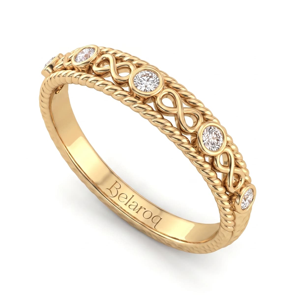 Belaroq Solene Lace Arcade Yellow Gold Diamond Ring