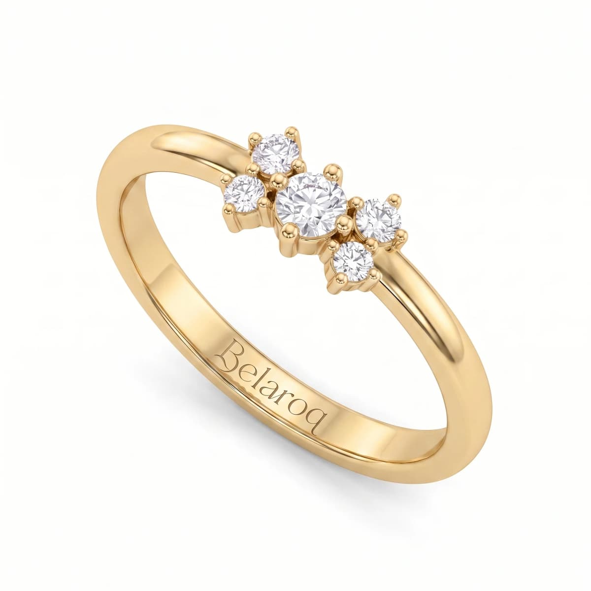 Belaroq Vionne Helio Ethereal Yellow Gold Lab Diamond Stackable Ring