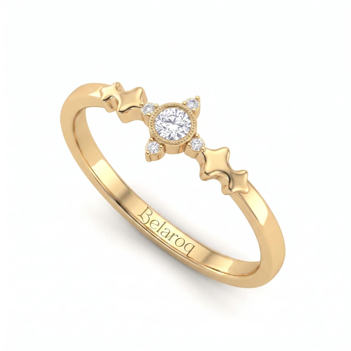 Belaroq Lucienne Silk Bijou Yellow Gold Zirconia Ring