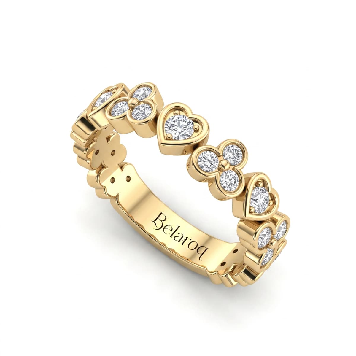 Belaroq Esmere Wave Regal Yellow Gold Zirconia Ring