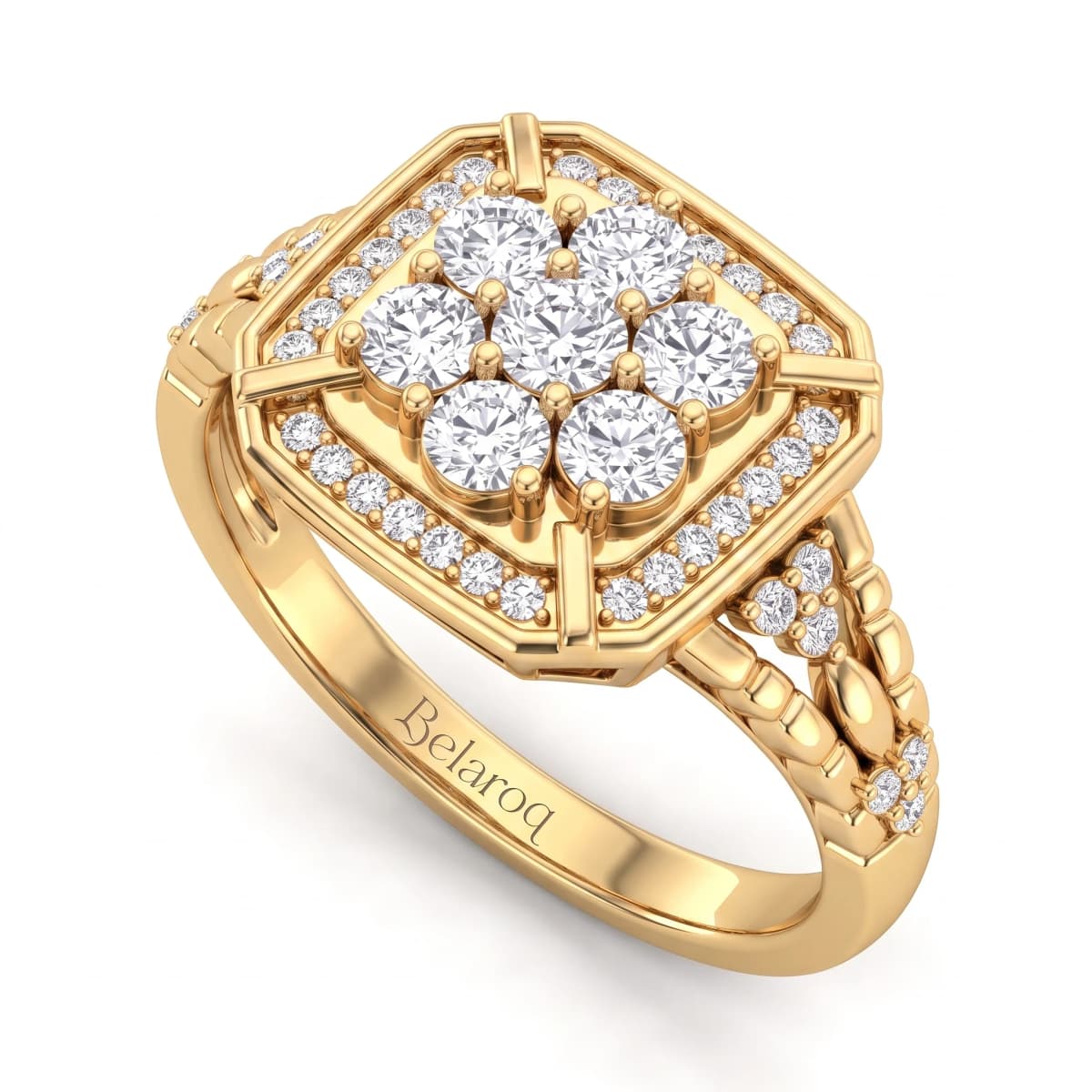 Belaroq Avalon Rill Velvet Yellow Gold Diamond Ring