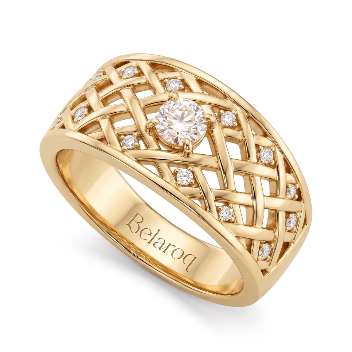 Belaroq Nocturne Grace Monde Yellow Gold Lab Diamond Ring