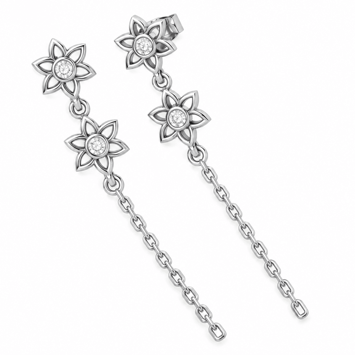 Belaroq Florenise Twin Blossom Chain Earrings