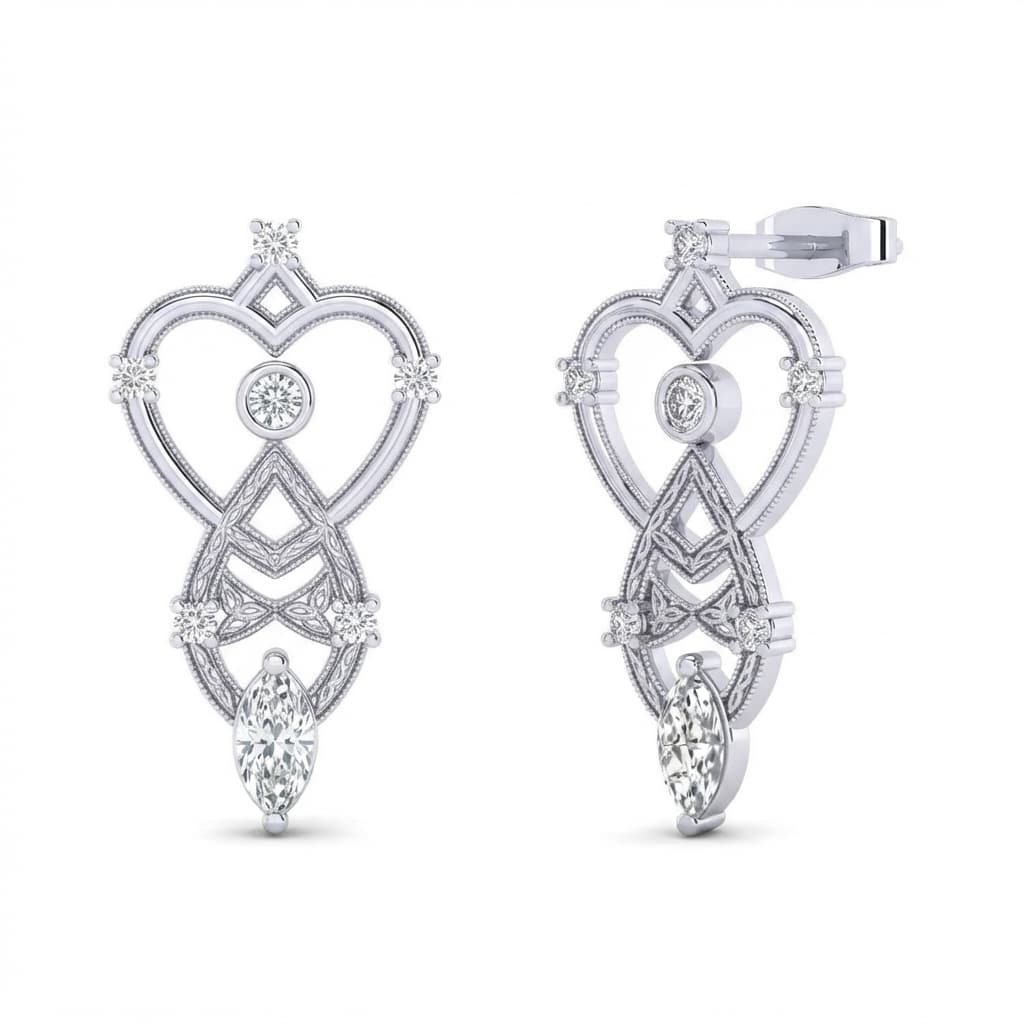Belaroq Valenne Marquise Round Prong Earrings