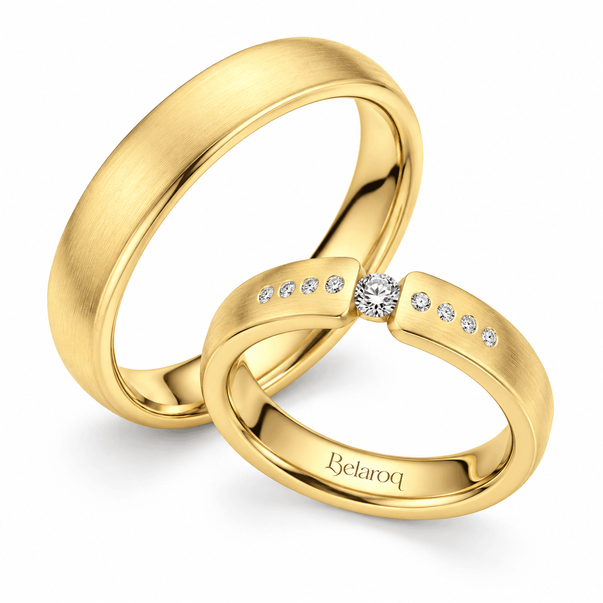 Belaroq Dorellemaelis Round Mixed Wedding Ring Set