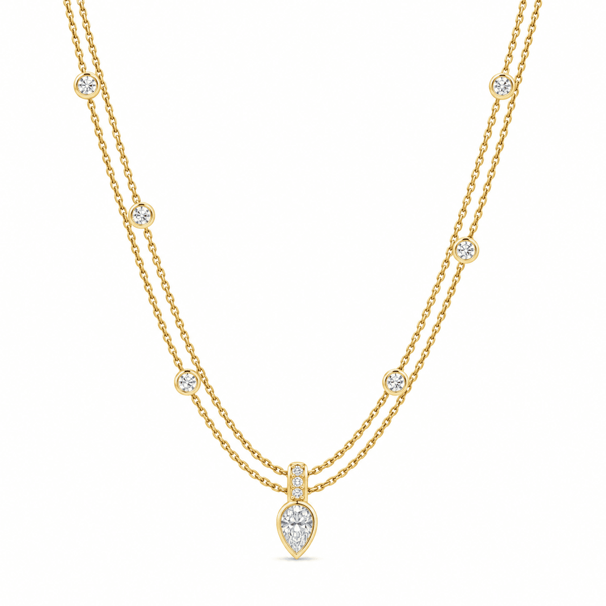 Belaroq Lysavie collar doble de diamante pera