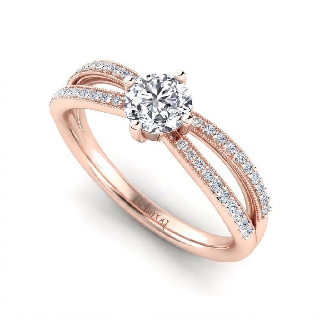 Belaroq Olivelle round prongpave Engagement Ring