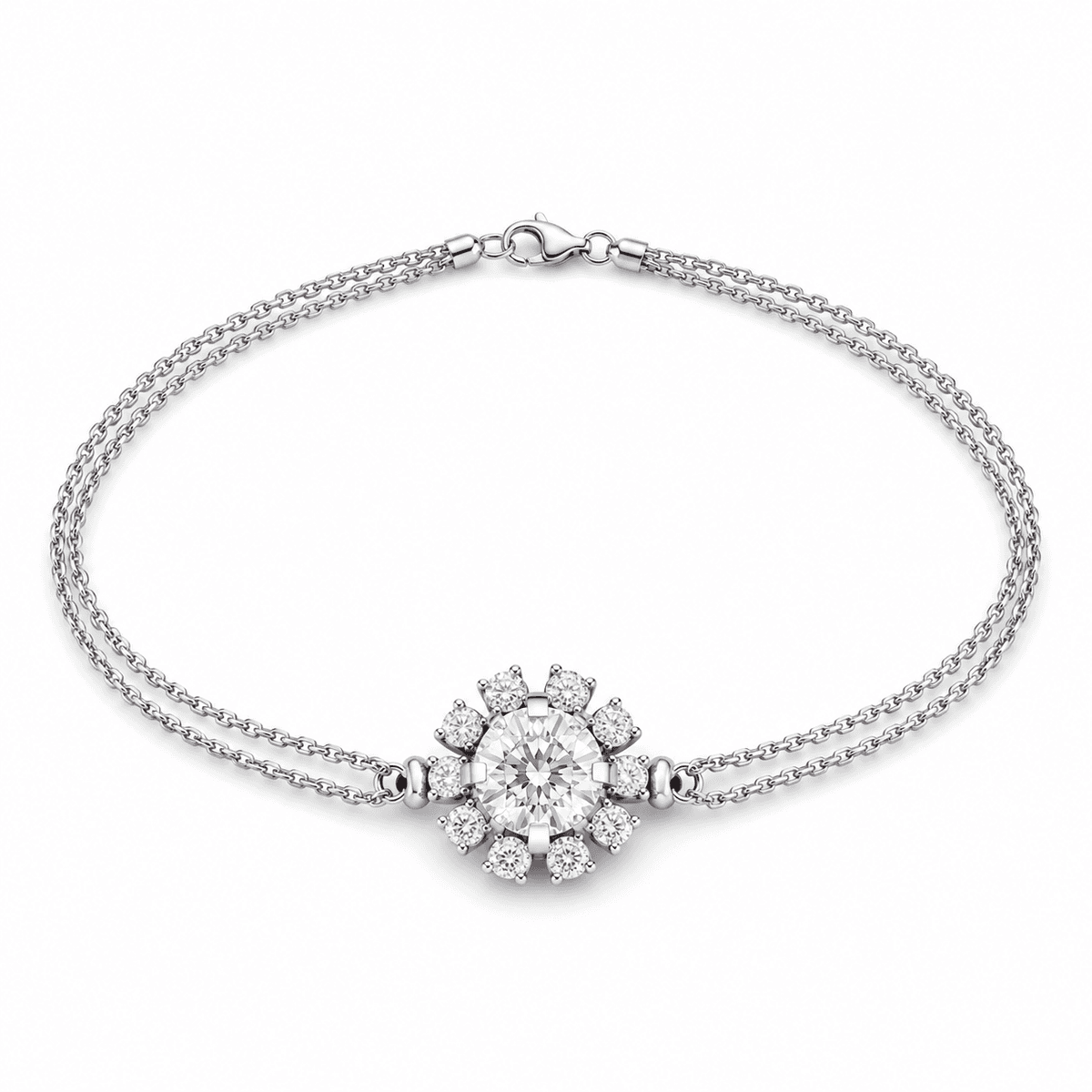 Belaroq Lucenne Halo Diamond Twin-Chain Bracelet