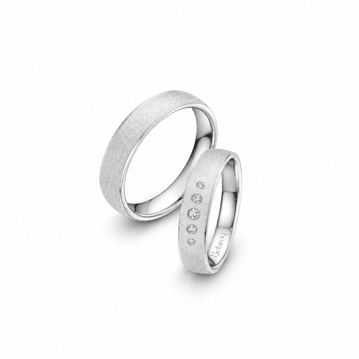 Belaroq Granivelle Graduated Accent Wedding Ring Pair
