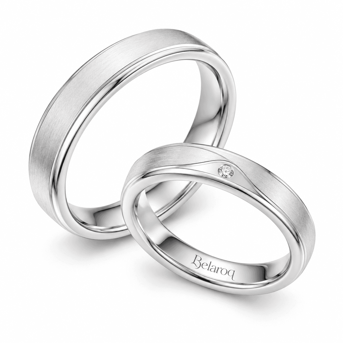 Belaroq Bellianekirevia Round Flush Wedding Ring Set
