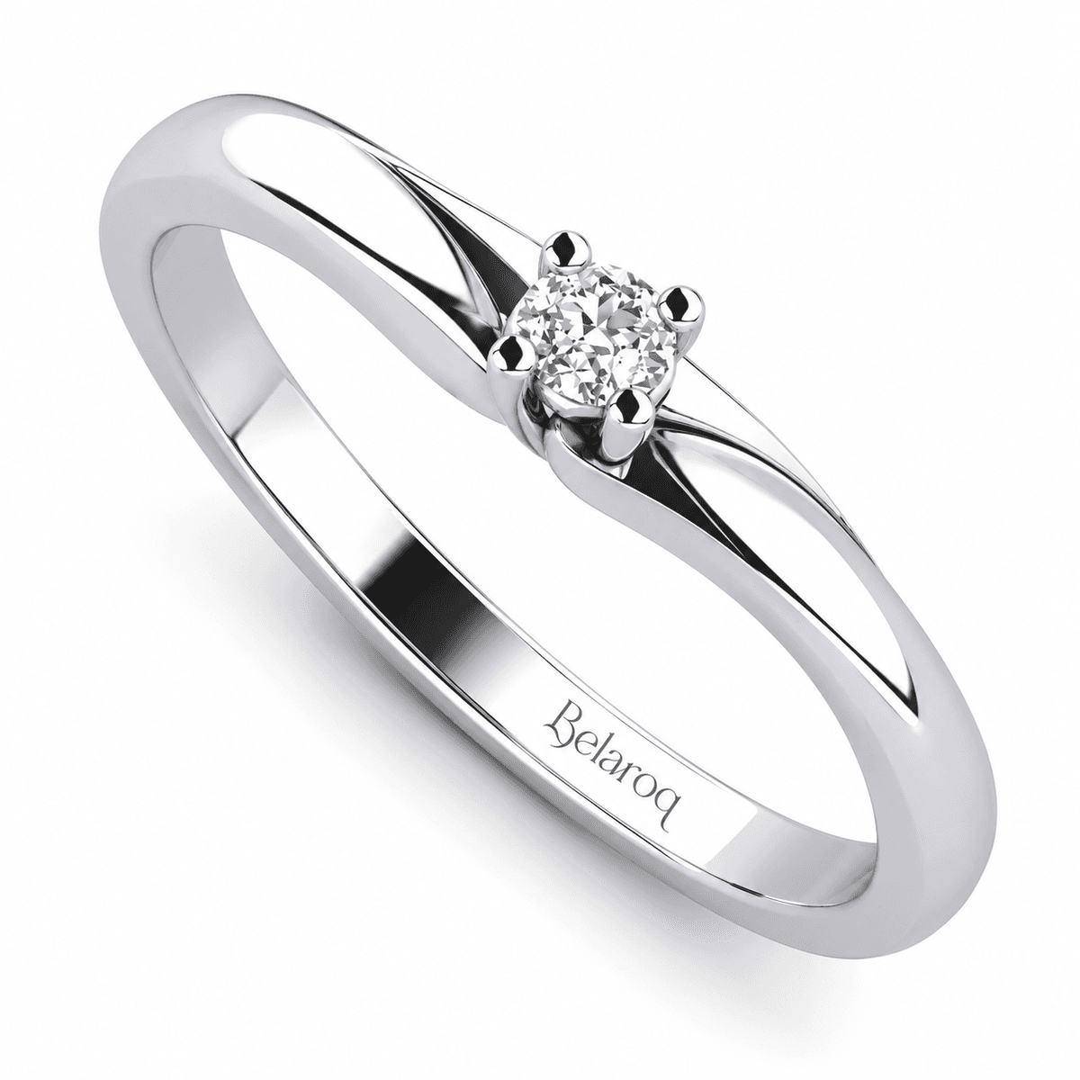Belaroq Janellelunessa swept-shoulder engagement ring