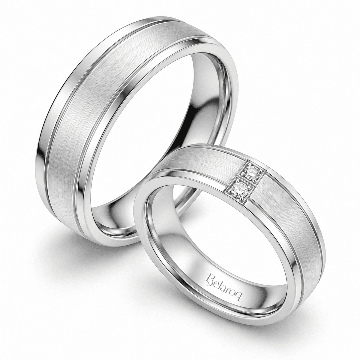 Belaroq Cerelinenivelle Round Channel Wedding Ring Set