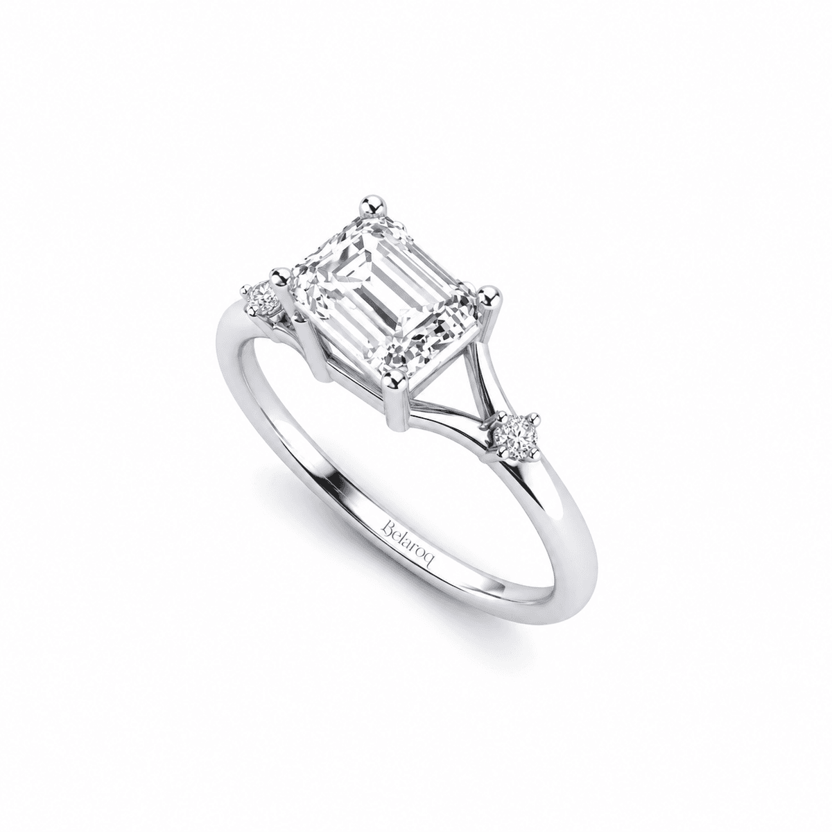 Belaroq Arcatelle Step Cut Cathedral Engagement Ring