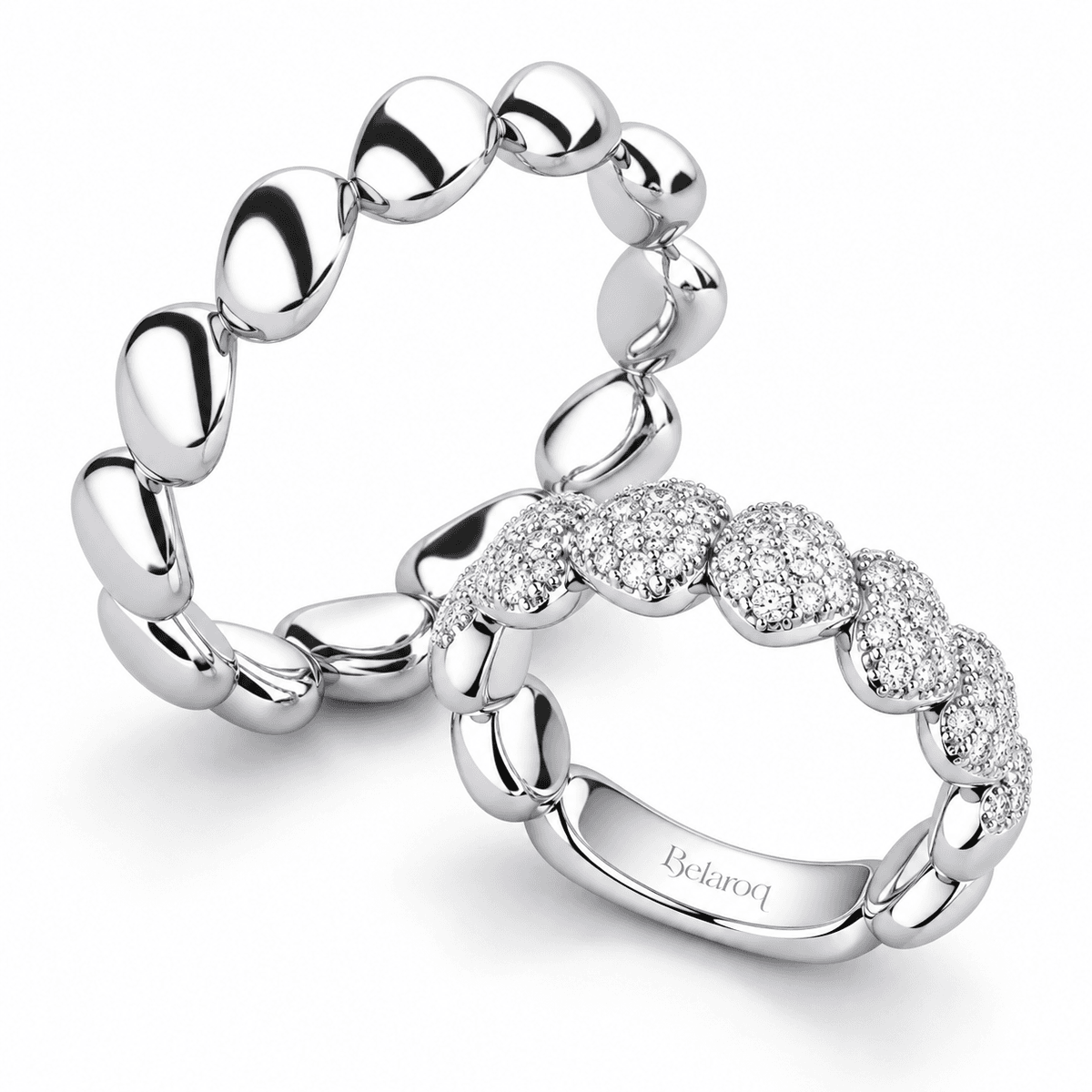 Belaroq Ardeliarosavie Round Pavé Wedding Ring Set