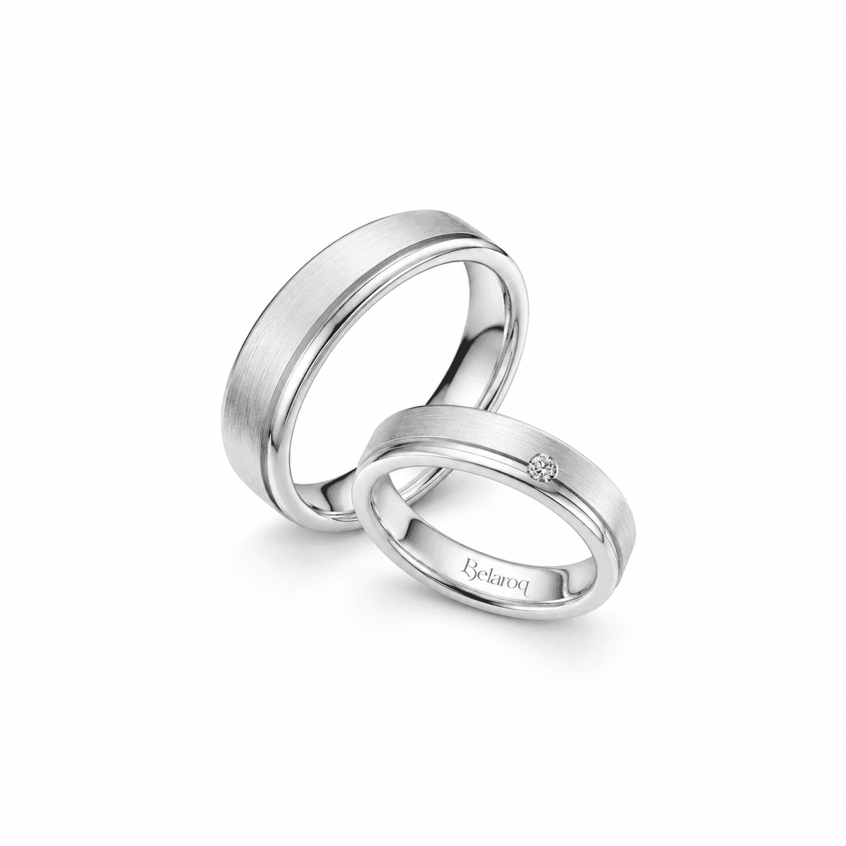 Belaroq Olivelletessavie Round Mixed Wedding Ring Set