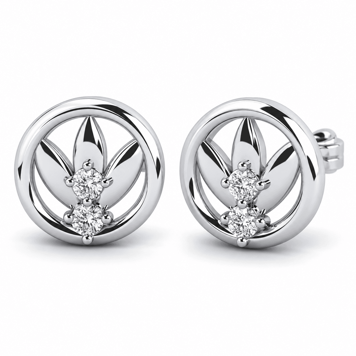 Belaroq Jovienne Round Prong Earrings