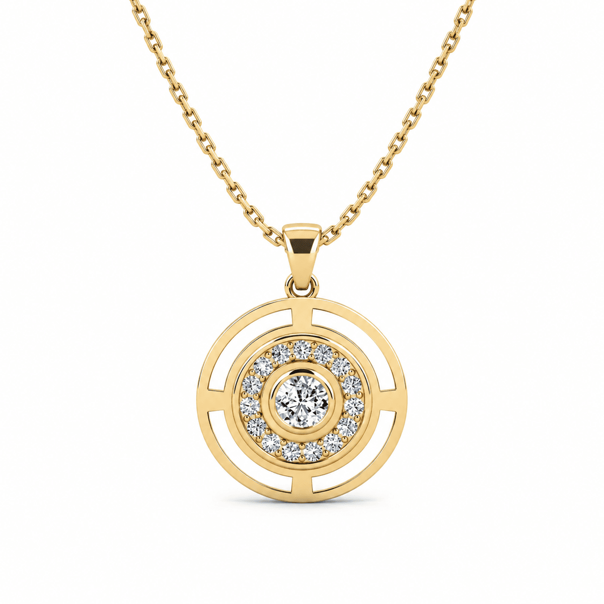 Belaroq Amelisse Round Bezel and Prong Necklace
