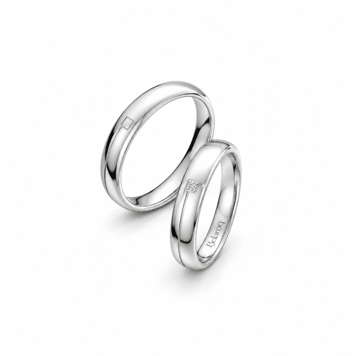 Belaroq Peralinejanelle Round Flush Wedding Ring Set