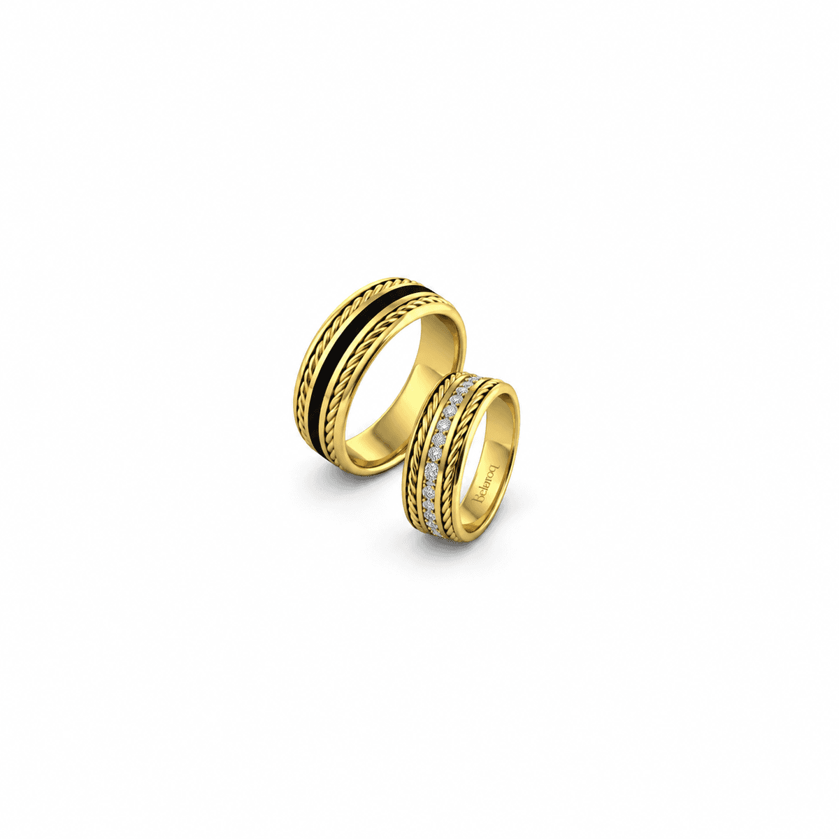 Belaroq Talvoro Twisted Rail Wedding Ring Pair