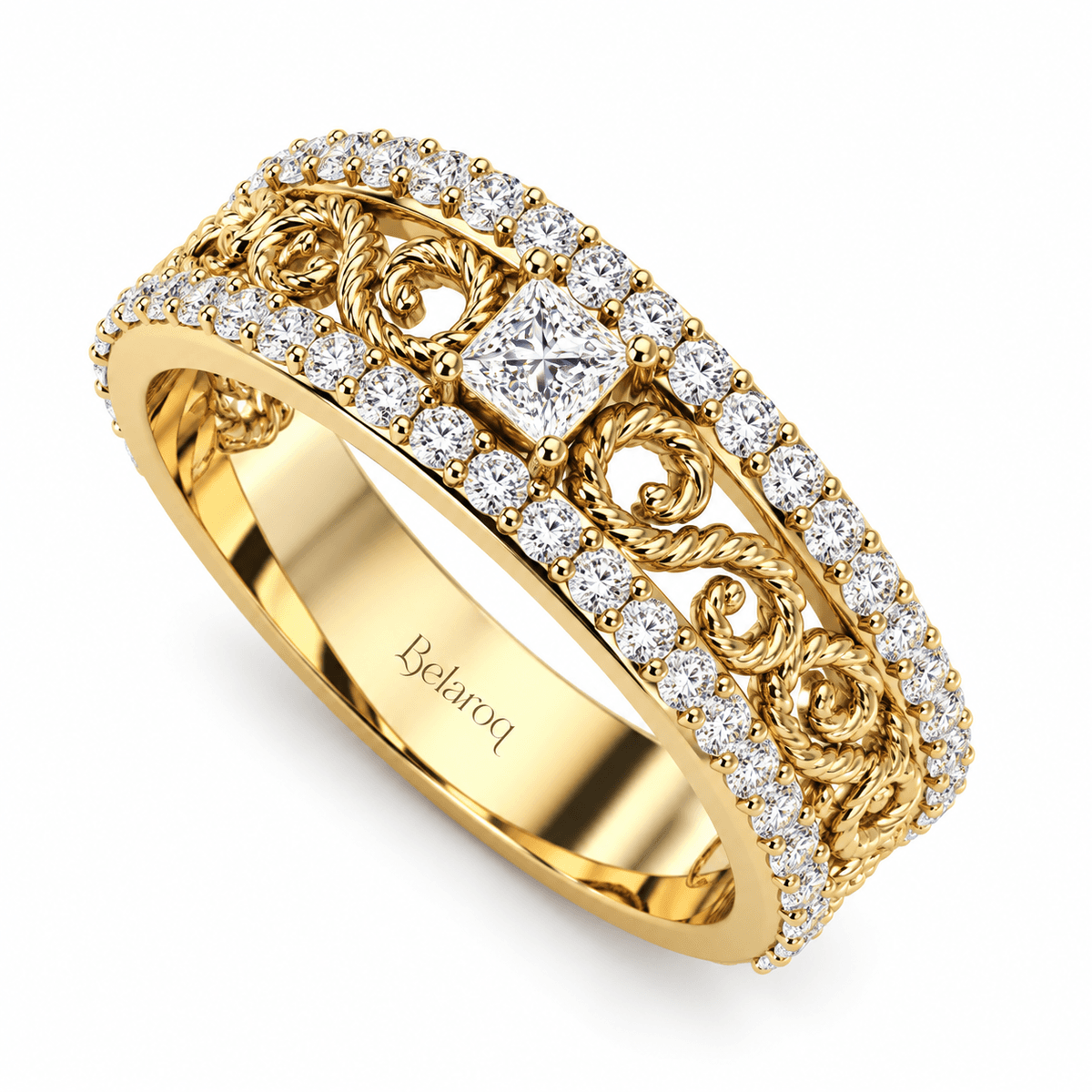 Belaroq Avelinelunessa Bague de fiançailles princesse à filigrane
