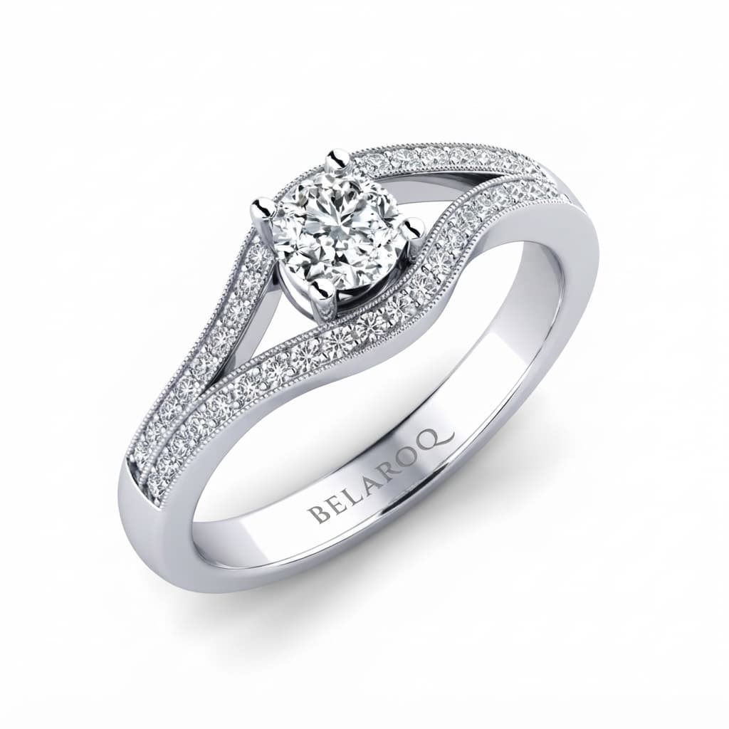 Belaroq Celoria round pavé Engagement Ring