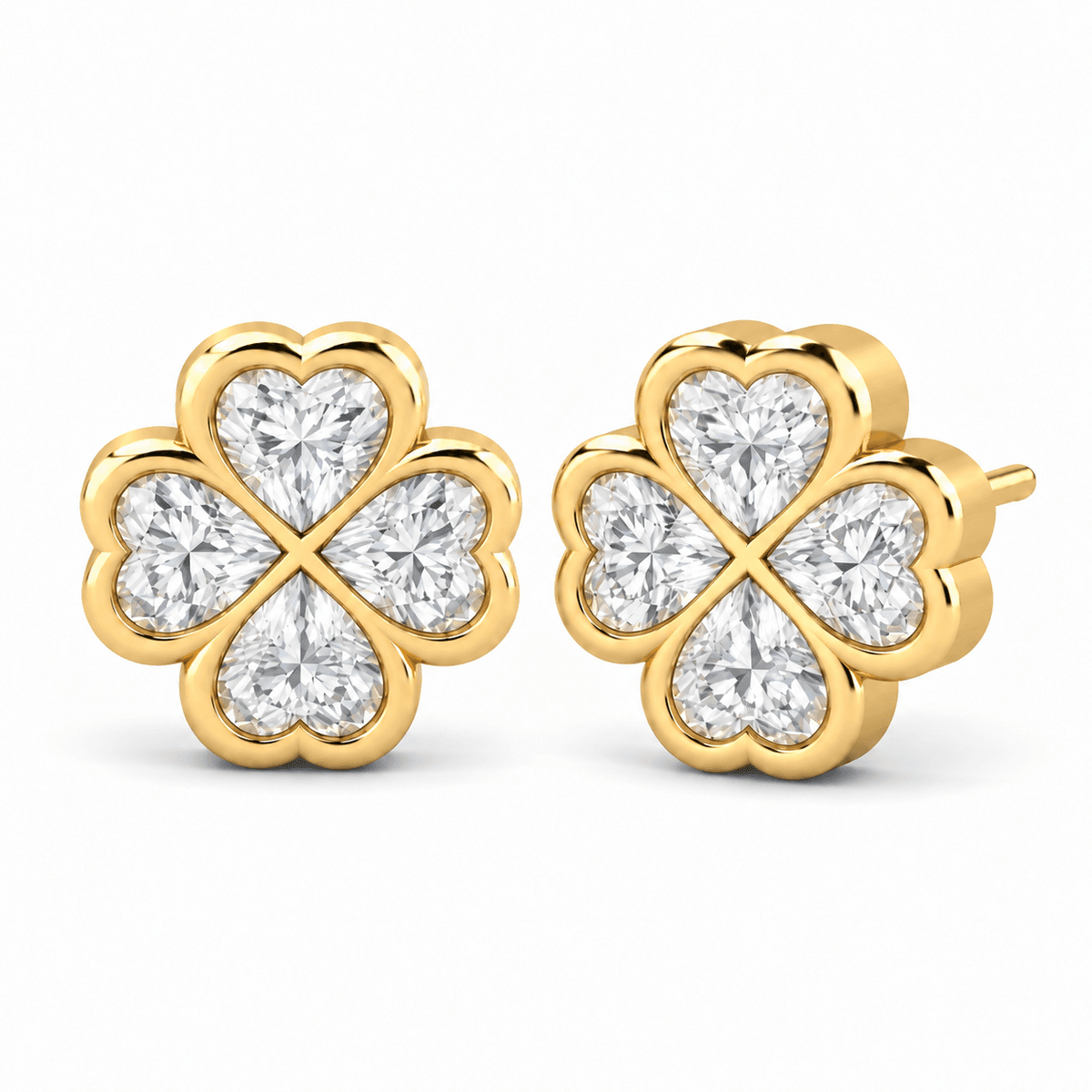 Belaroq Folivelle Heart Clover Stud Earrings