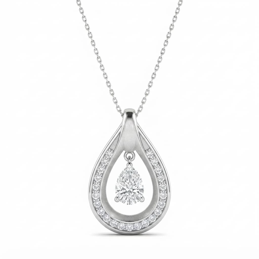 Belaroq Taveline Pear Round Pave Prong Necklace