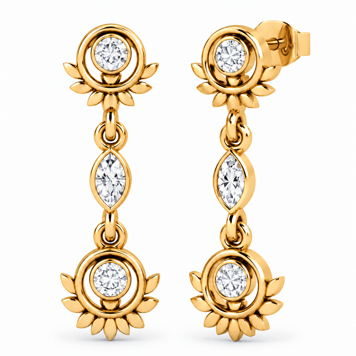 Belaroq Petrenia Marquise Rosette Earrings