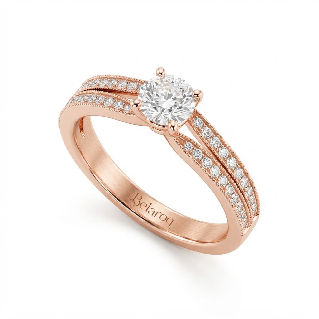 Belaroq Mirellemarivelle round pavé Engagement Ring