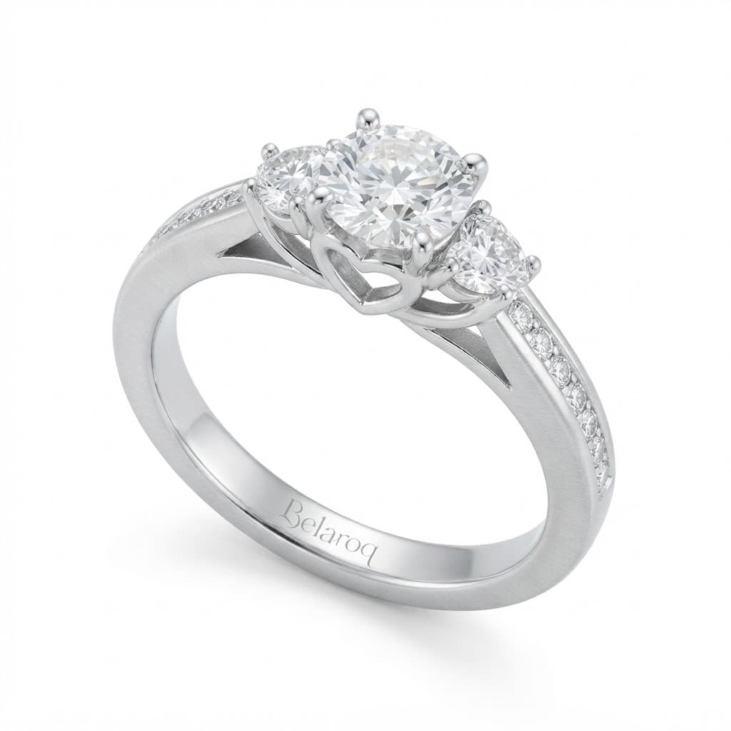 Belaroq Cirelle roundheart prongpavé Engagement Ring