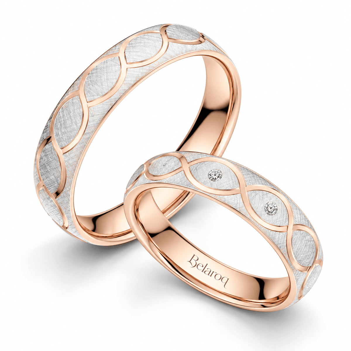 Belaroq Solennelysavie Round flush-set Wedding Ring Set