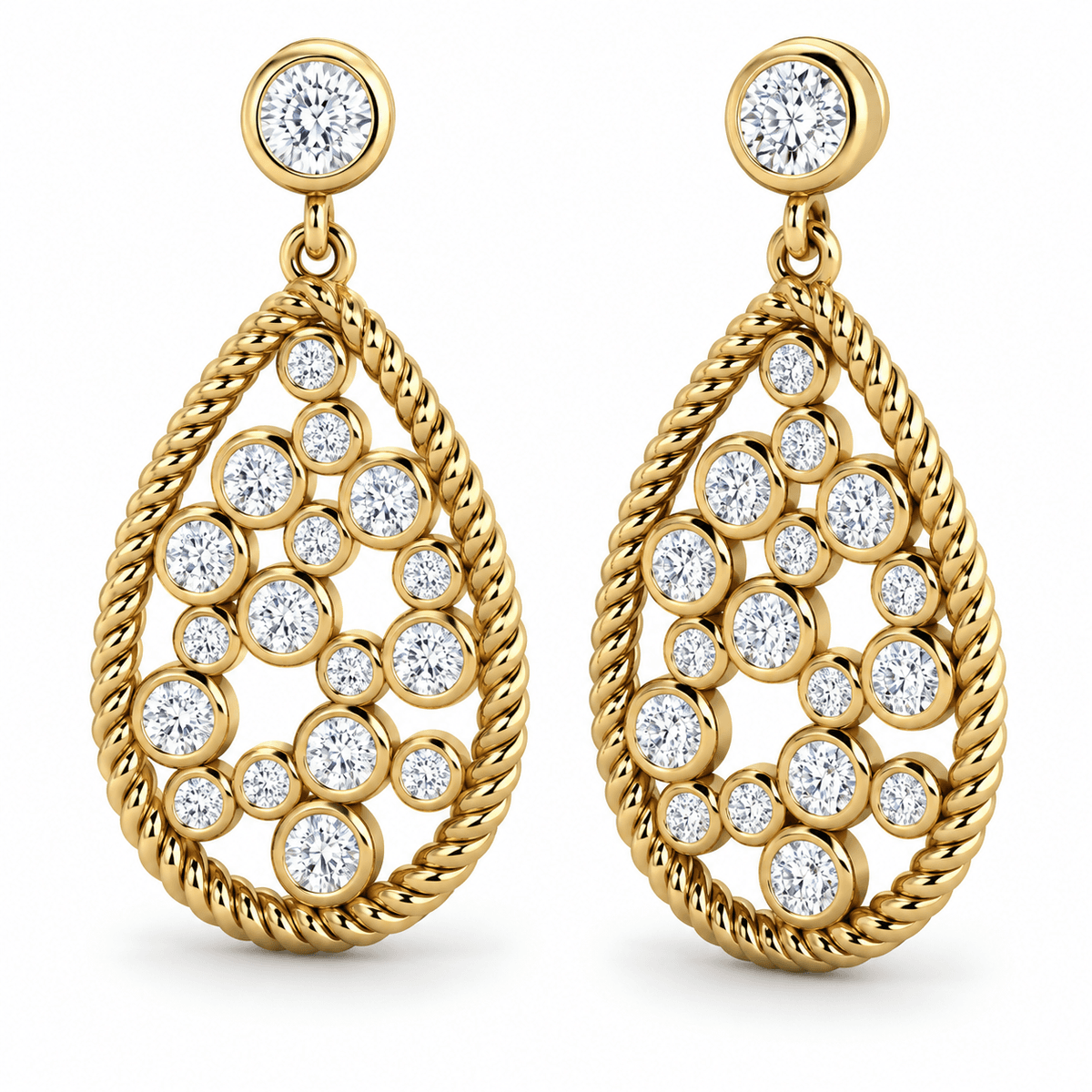 Belaroq Olivelle Round Bezel Earrings
