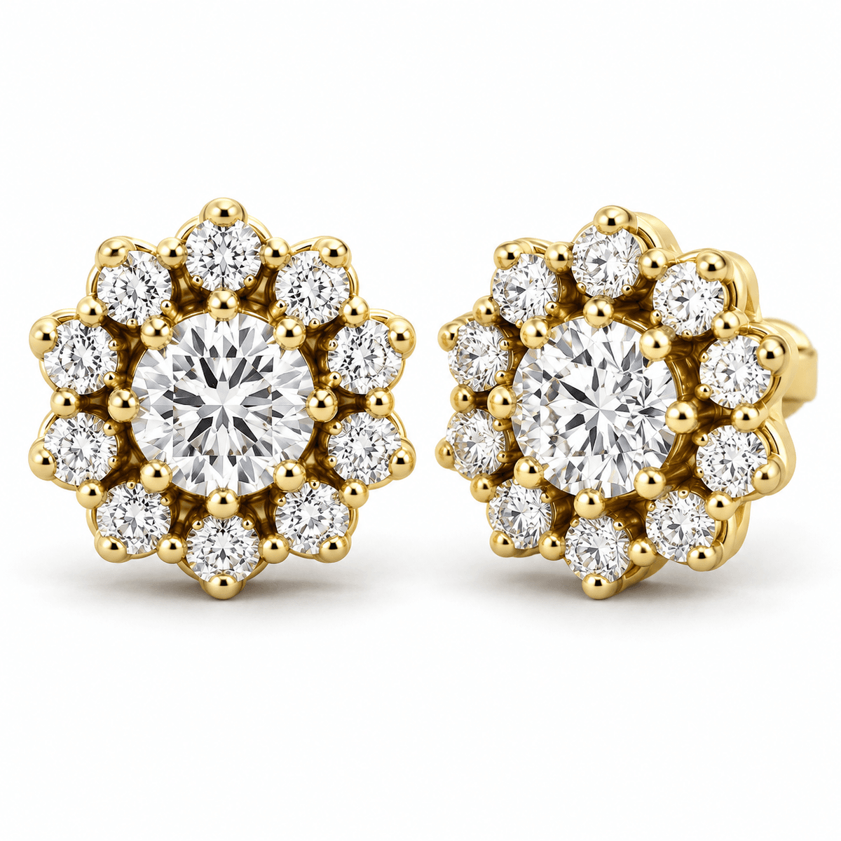 Belaroq Gisellea Round Halo Earrings