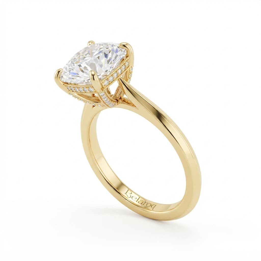 Belaroq Orielle cushion prong Engagement Ring