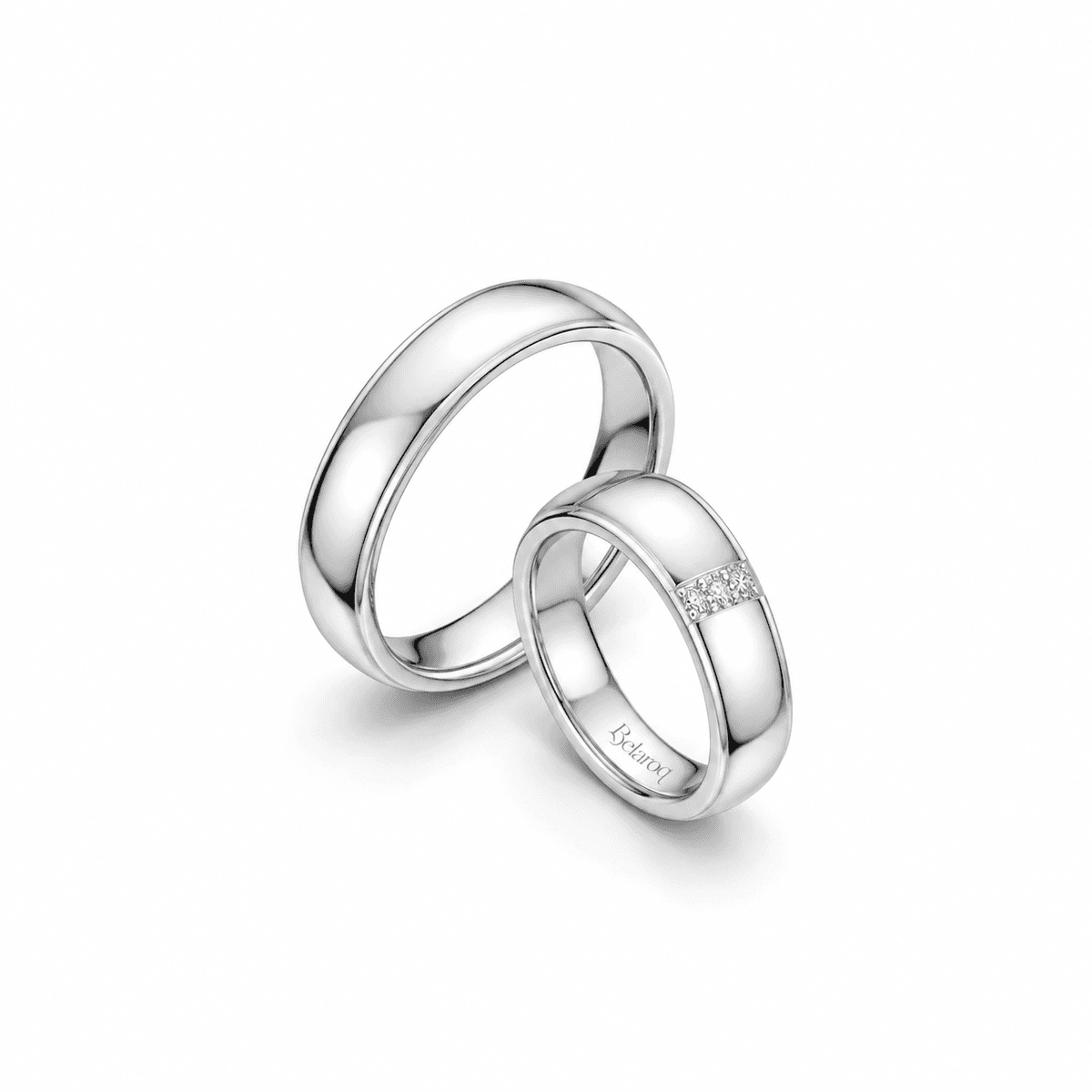 Belaroq Lumessio Cross Panel Wedding Ring Pair
