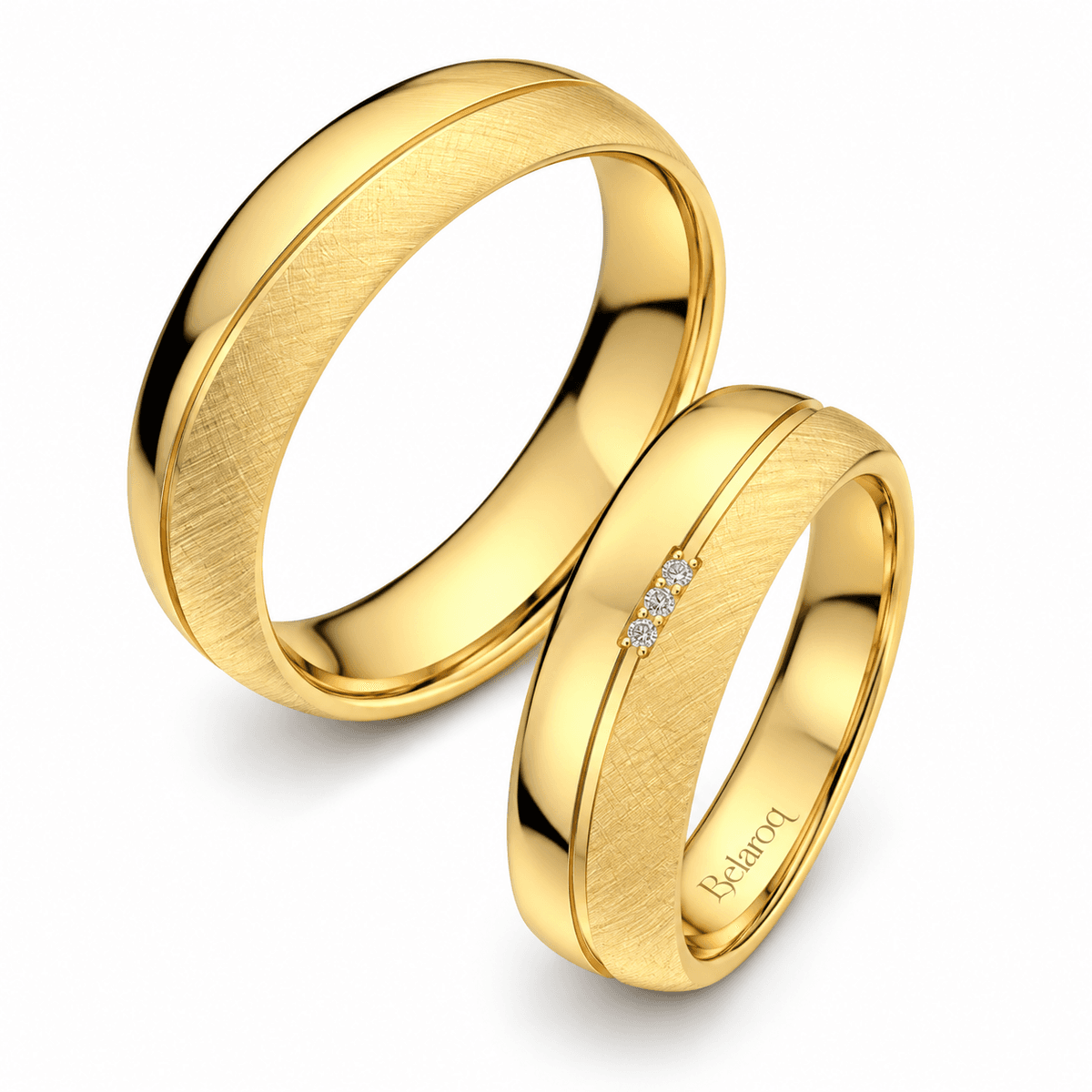 Belaroq Loravieysoria Round Flush Wedding Ring Set