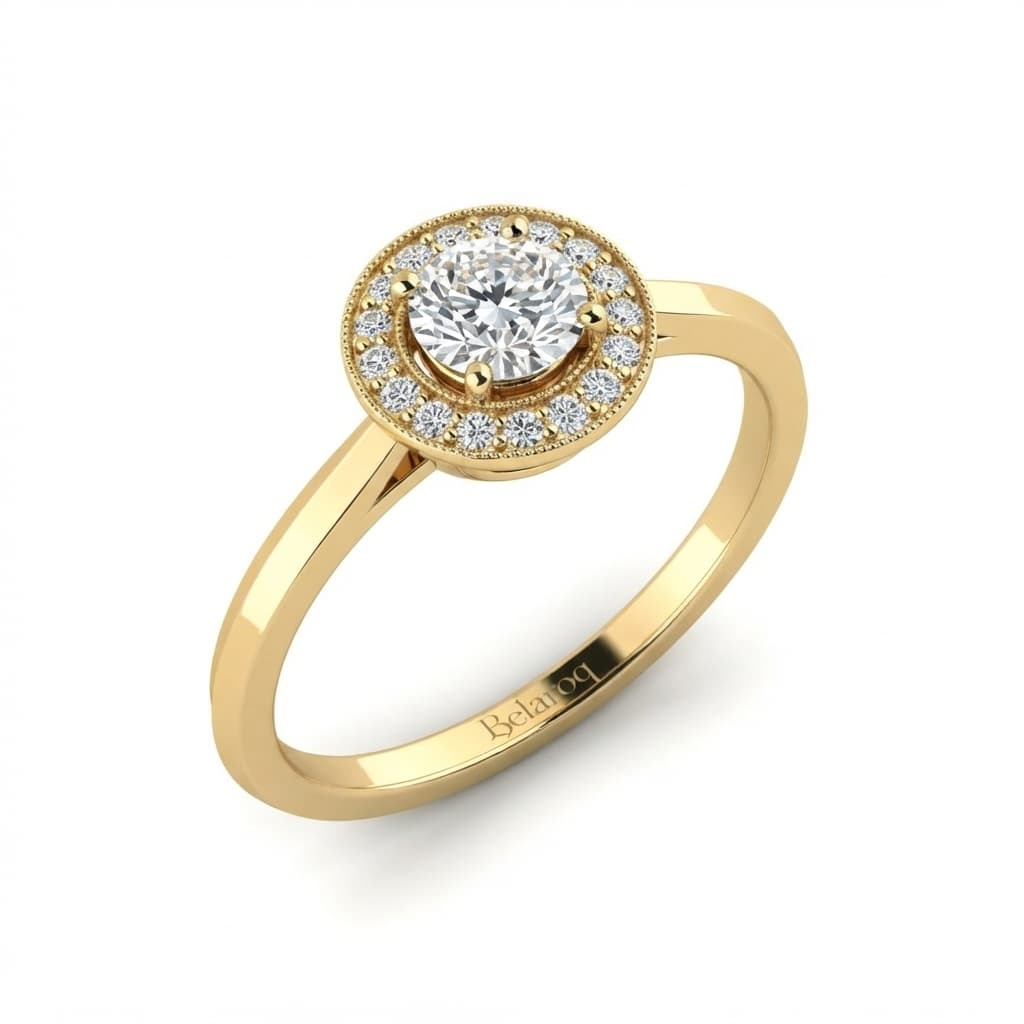 Belaroq Novelia round prong-and-pavé Engagement Ring