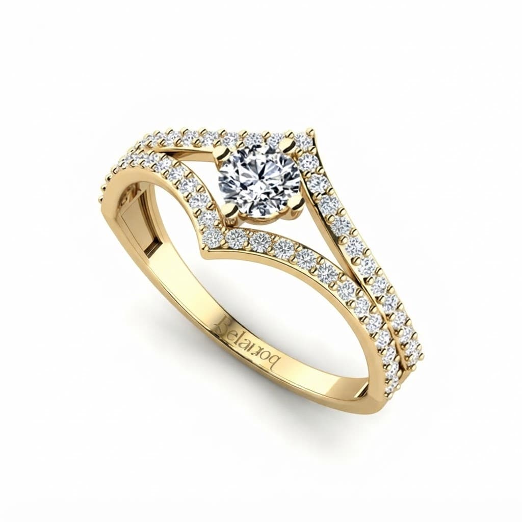 Belaroq Lucenne round paveprong Engagement Ring