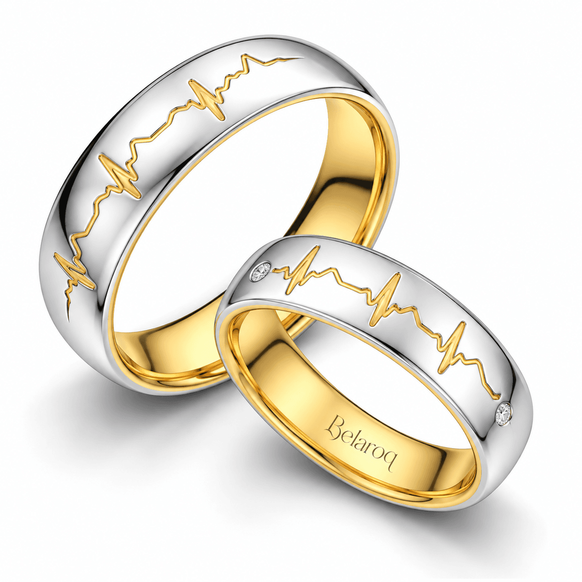 Belaroq Alouellemirelle Round Flush Wedding Ring Set