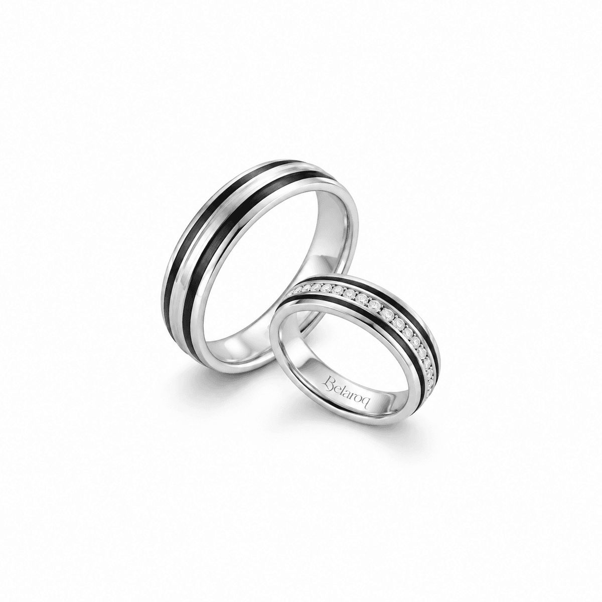 Belaroq Rivenza Twin Track Wedding Ring Pair