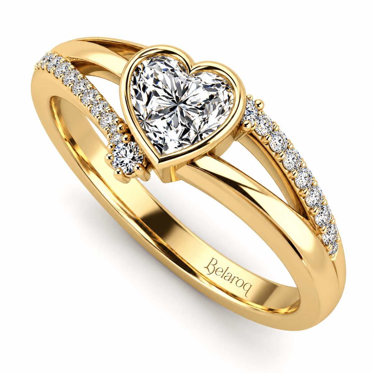 Belaroq Nivelle Anillo de compromiso corazón en bisel